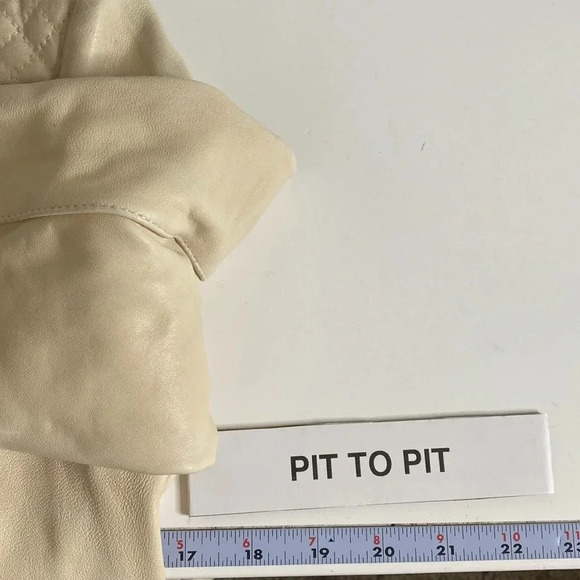 COLE HAAN Women's Jewel Neck Quilted Leather Jacket - Picture 11 of 14